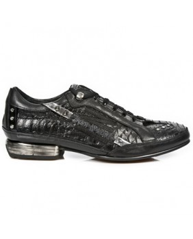 Black leather sneakers New Rock M.8426-C4