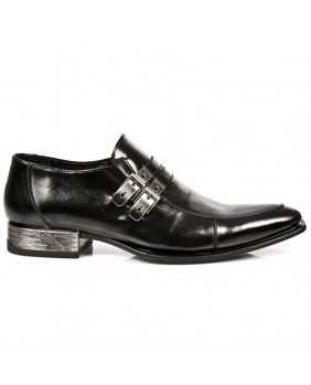 Sapato negra en couro New Rock M.NW110-C1