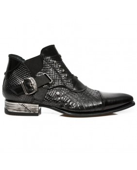 Black leather boots New Rock M.NW135-C2