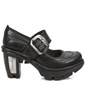 Black leather shoes New Rock M.NEOTR010-C1