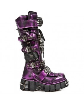 Lilac leather boot New Rock M.1064-C1