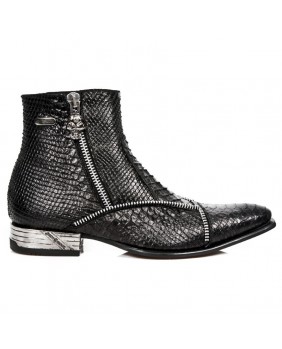 Black leather boots New Rock M.NW140-C1