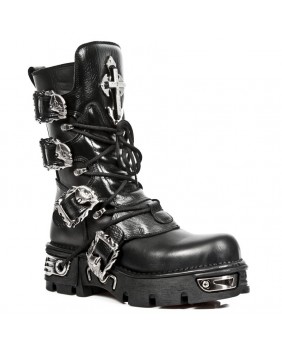 Black leather boot New Rock M.1032-C10