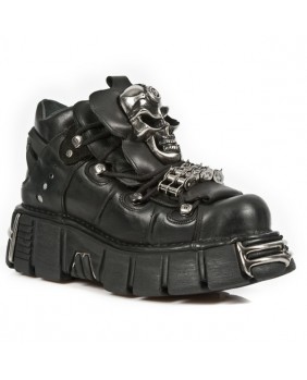 Chaussure noire en cuir New Rock M.111-C1