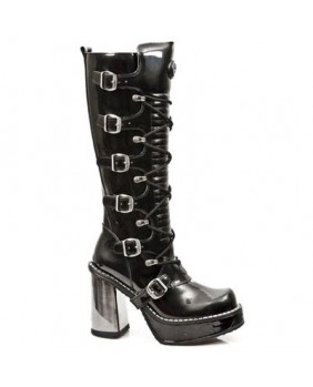 Black leather boot New Rock M.9908-C2