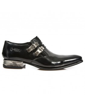 Chaussure noire en cuir New Rock M.2246-C50
