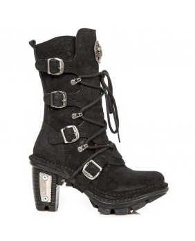 Black leather boot New Rock M.NEOTR005-C39