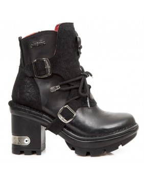 Black leather ankle boots New Rock M.NEOTYRE65-S1