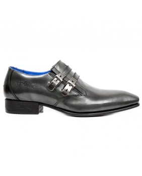 Sapato gris acier en couro New Rock M.NW157-C4