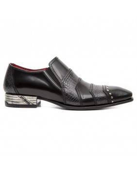 Chaussure noire en cuir New Rock M.NW123-C6