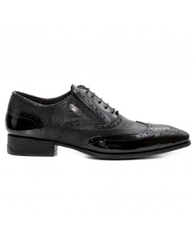 Chaussure noire en cuir New Rock M.NW136-C11