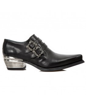 Zapatos negra en cuero New Rock M.WST050-C1