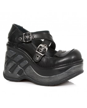 Chaussure noire en cuir New Rock M.SP9842-S2