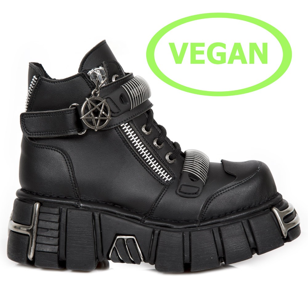vegan black ankle boots