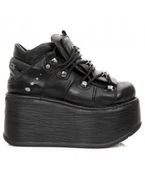 Chaussure noire en cuir New Rock M.EP106-S1
