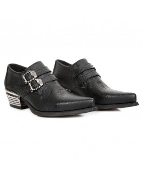 Zapatos negra en Cuero Vegan New Rock M.7960-V1