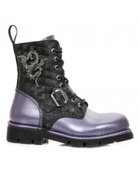 Lilac and black leather rangers New Rock M-MILI203-C1