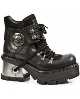 Zapatos negra en cuero New Rock M.884-C2