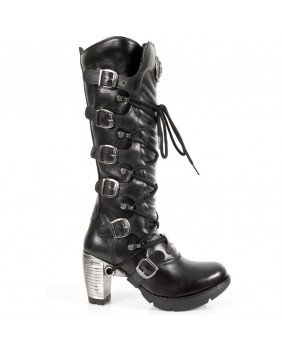Black leather boot New Rock M.TR004-S1