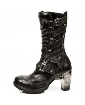 Black leather boot New Rock M.TR009-C1