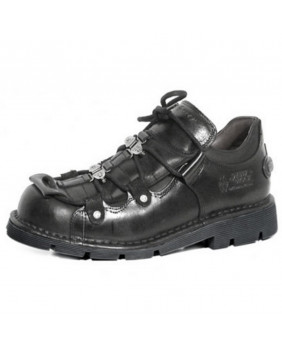 Chaussure noire en cuir New Rock M.665-C1