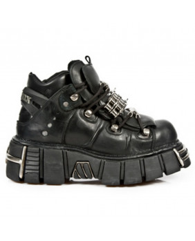 Black leather shoes New Rock M.1035-C1
