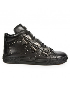 Black leather rising sneaker New Rock M.PS007-S1