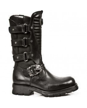 Black leather boot New Rock M.7604-S1