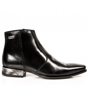 Black leather boots New Rock M.2260-C17
