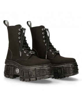 Black synthetic boot New Rock M-WALL026N-V1