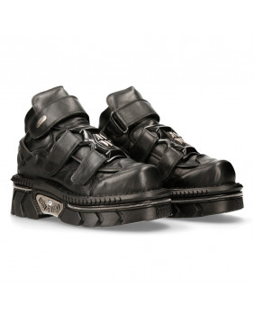 Chaussure montante noire en cuir New Rock M-285-S53
