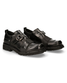 Chaussure noire en cuir New Rock M.1456-S1