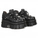 Black leather platform shoe New Rock M-120N-S27